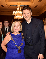 Liam Neeson and the Lord Mayor of Dublin 2016 IFTA