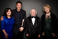 IFTA CEO Aine Moirarty, Liam Neeson, President Higgins and his wife 